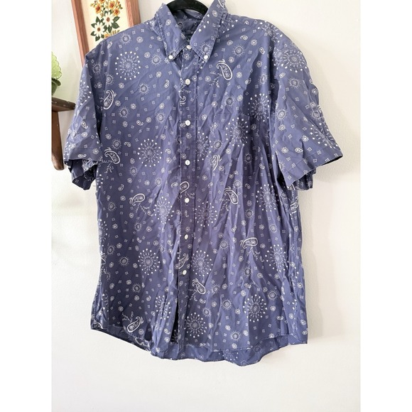 Lauren Ralph Lauren Other - Ralph Lauren Button Up Shirt Men's XL Blue Paisley Custom Fit Button Down Retro